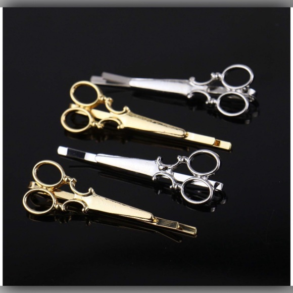 Silver Vintage Scissors Hair Clips - Picture 3 of 3